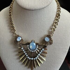 Park Lane Gold Necklace w/Moonstone and Crystal Accents & Matching Earrings